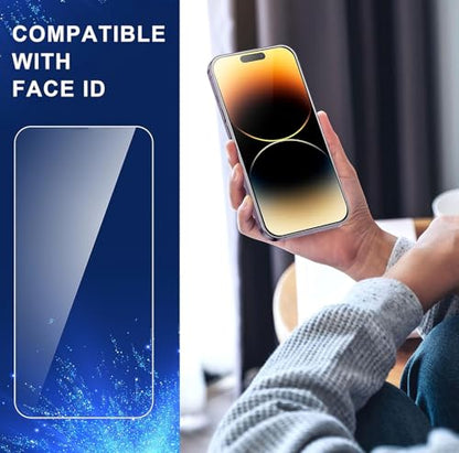 ImpactStrong 3-Pack Shatterproof Tempered Glass Screen Protector for iPhone 15 / iPhone 16 [Easy Installation Frame] [Bubble Free] [9H Hardness] [Full Coverage] Case Friendly, 6.1 Inch - size: iPhone 16/15