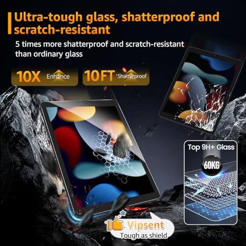 2-Pack Glass Screen Protector for iPad 10.2-in.(9th 8th 7th Gen) Military Shatterproof, 9H+ Hardness, Auto-Alignment Frame, Anti-Fingerprint, HD Clear, Scratch Resistant - size: iPad 10.2-in.(9th/8th/7th Gen)
