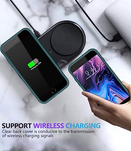 Diverbox for iPhone 8 Plus Case iPhone 7 Plus Case [Tempered Glass Screen Protector] [Shockproof] [Dropproof] Heavy Duty Protection Phone Case Cover for Apple iPhone 8 Plus & 7 Plus (Midnight Green) - color: DarkGreen-2in1
