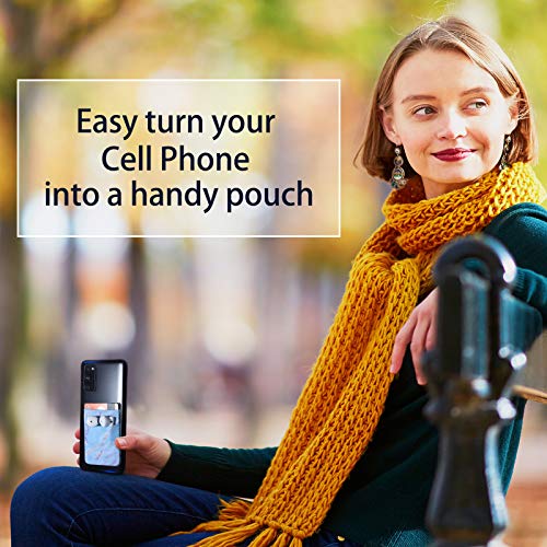 Weewooday 6 Pieces Phone Card Pocket Holder Stretchy Spandex Wallet Pocket Marble Pattern Double Pouch Credit Card ID Case Pouch Sleeve Adhesive Sticker Phone Wallet for Most Smartphones