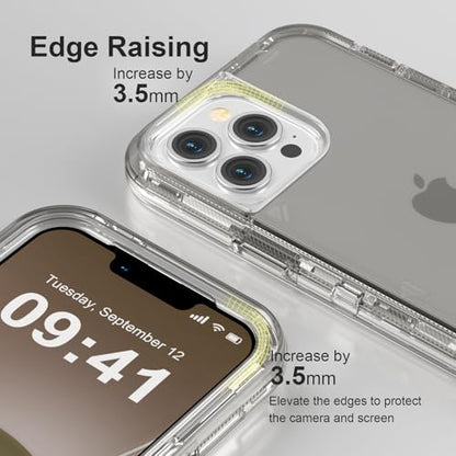 Follaroma for iPhone 12 Pro Max Case, 6.7 inch, Crystal Gray | Heavy Duty Shockproof Protection Phone Cases, Anti-Drop, Military Grade Dual Layer Transparent Rugged Protective Cover - color: Gray, size: iPhone 12 Pro Max 6.7‘’