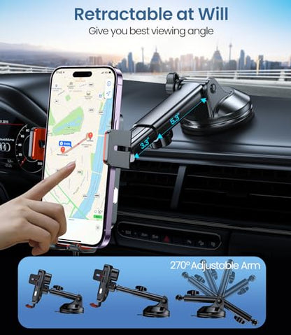 Wireless Car Charger 15W Fast Charging Dash Windshield Vent Car Mount - color: Red Clamp