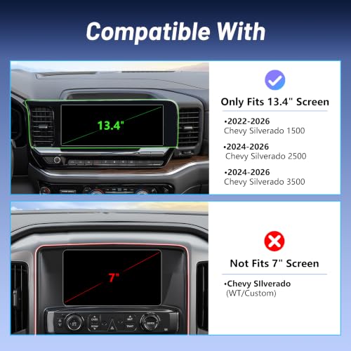 Phone Holder for Chevy Silverado 1500/2500/3500 (2022-2026, ONLY Fits 13.4" Screen), MagSafe Car Mount, 15W Magnetic Wireless Charger, 360° Rotating, Hands Free, 2023 Silverado Accessories Interior - size: Chevy Silverado 1500 | 2022-2026 (13.4" Screen)