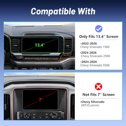 Phone Holder for Chevy Silverado 1500/2500/3500 (2022-2026, ONLY Fits 13.4" Screen), MagSafe Car Mount, 15W Magnetic Wireless Charger, 360° Rotating, Hands Free, 2023 Silverado Accessories Interior - size: Chevy Silverado 1500 | 2022-2026 (13.4" Screen)