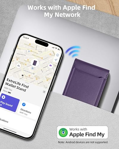 ExtreLife For Magsafe Wallet, Works with Apple Find My, 6 Cards Holder - color: Dark Purple