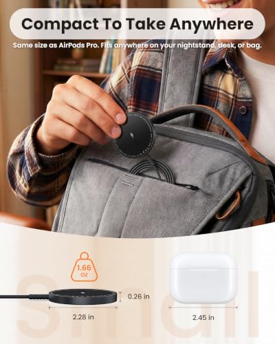 MagSafe Charger Magnetic Wireless Charging iPhone 17-12 & AirPods Pro 4-2 - color: Jet Black