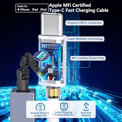 Apple MFi Certified iPhone 17 Car Charger 3Port 67W USB-C&USB-A Car Charger - color: Bright Silver