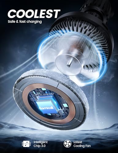 Lamicall 15W for QI2 Magsafe Car Mount Charger Vent Dashboard RGB LED 360°