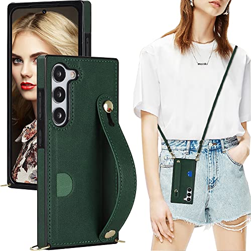 CCSmall for Samsung Galaxy S23+ Plus Crossbody Case w Card Holder KB Green - color: Green, size: Galaxy S23 Plus