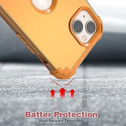 IDweel for iPhone 15 Case with Screen Protector,Luxury 3 in 1 Shockproof Slim Fit Hybrid Heavy Duty Protection Glitter Hard PC Cover Soft Silicone Bumper Full Body Case,Sundial Yellow - color: Sundial Yellow