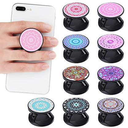 Honoson 9 Pcs Cell Phone Grip Holder Collapsible Holder, Mandala 1 - color: Mandala Flower