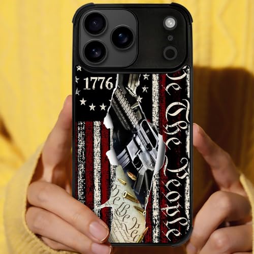DJSOK Case for iPhone 17 Pro Max,Compatible with MagSafe,Anti-Scratch Shockproof Case,Classic American Flag 1776 We The People - color: Classic American Flag 1776 We The People, size: IPhone 17 Pro Max