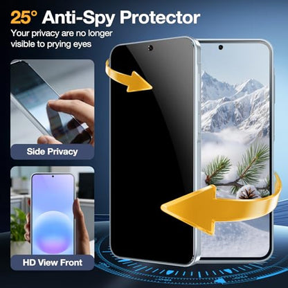 2+2 Pack for Samsung Galaxy A57 5G Privacy Screen Protector & Camera Lens Protector, Anti Spy Tempered Glass with Easy Installation Frame, Anti-Scratch, Case Friendly, Bubble Free - size: Samsung Galaxy A57 6.6 inches