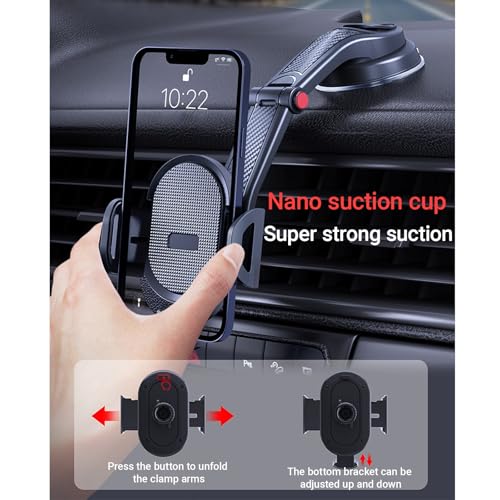 Suction Cup-Type Center Console Navigation Bracket, 360° Rotating Hands-Free Car Mobile Phone Mount, Automobile Cell Phone Holder Car for Dashboard Windshield Vent Fit for All Smartphones