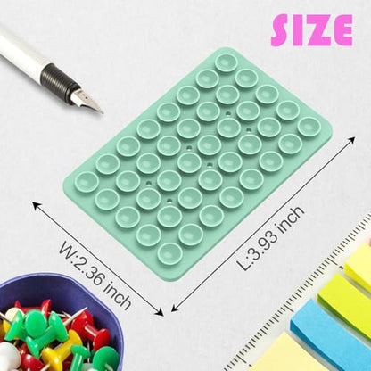 Double Sided Silicone Suction Phone Holder Mount, Silicon Accessory for iPhone and Android, Hands-Free Mirror Shower Phone Holder, TikTok Videos and Selfies (Green+Turquoise) - color: Green+Turquoise