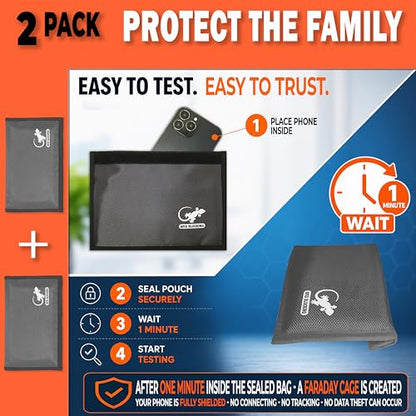 Faraday Bag Anti-Tracking GPS RFID Car Key Signal Blocker Wallet Shielding Pouch Protective Case for Cell Phone Car Key FOB, Data Privacy, Electronic Device Security (2 PACK - POCKET GRAY) - color: 2 PACK - POCKET GRAY