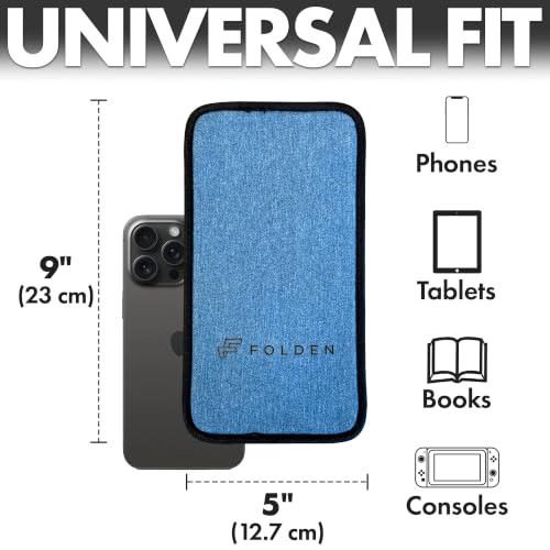 Flight Flap Airplane Phone Holder - Foldable Phone Stand for Plane Travel - color: Denim, size: Large