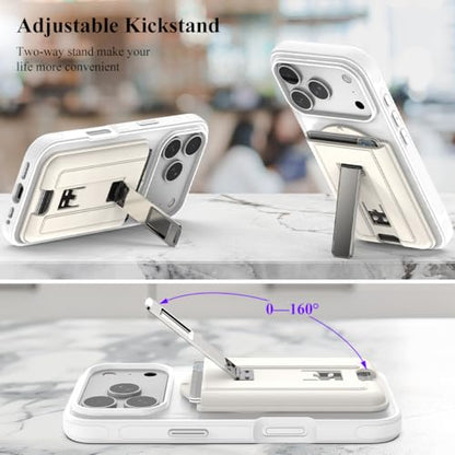 Nvollnoe for iPhone 17 Pro Case with Card Holder & Screen Protector, Compatible with Magsafe, Built-in Kickstand, Detachable Magnetic Wallet Case for iPhone 17 Pro(Clear) - color: Clear