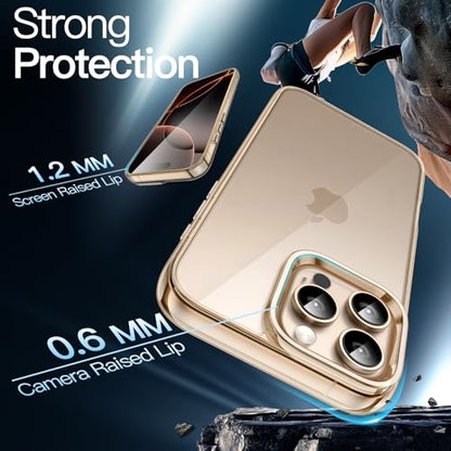 JETech Case for iPhone 16 Pro Max, Anti-Yellowing, Desert Titanium | Shockproof Protection, Scratch Resistant Hard PC Back, Durable Transparent TPU Bumper - color: Desert Titanium, size: iPhone 16 Pro Max