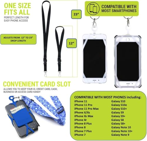 Gear Beast Cell Phone Lanyard with Adjustable Neck Strap Compatible with iPhone Galaxy & Most Smartphones - color: Purple