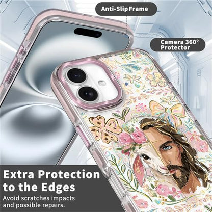 VisEnt Clear Case for iPhone 16 Plus, Magnetic Phone Case, Transparent Slim Cover, Military Grade Protection, Shockproof, Anti-Yellowing, Scratch Resistant, Christian Jesus Lamb - color: Christian Jesus Lamb, size: Iphone 16 Plus