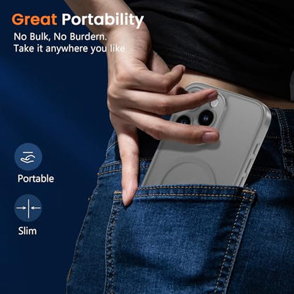 Magnetic Case for iPhone 13 Pro 6.1-Inch, [Compatible with Magsafe][Full Camera Protection] Ultra Slim Translucent Matte Shockproof Protection Phone Cover-Grey - color: Grey, size: iPhone 13 Pro