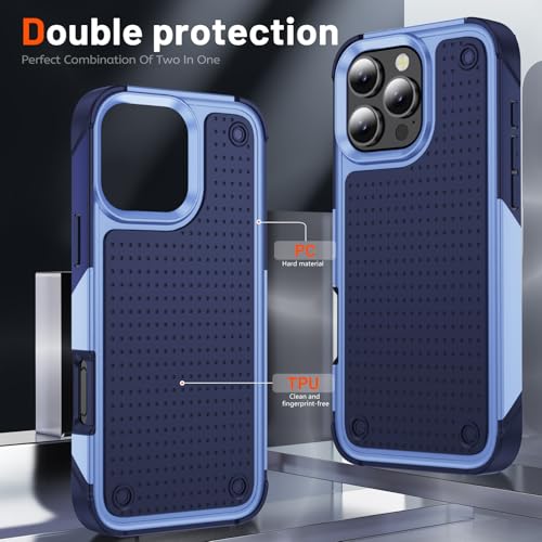 Designed for iPhone 16 Pro Max Case 2 in 1 Gift Militay Grade Drop Protective Rugged Heavy Duty Cover Shockproof Case for iPhone 16 Pro Max Phone Case for Women Men Boy Girl (Purple) - color: Purple