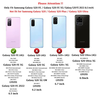 for Samsung Galaxy S20 FE 5G Case: Dual Layer Protective Heavy Duty Cell Phone Cover Shockproof Rugged with Screen Protector - Military Protection Bumper Tough - Samsung Galaxy S20 FE 5G, Red - color: Red (PC) + Black (TPU)