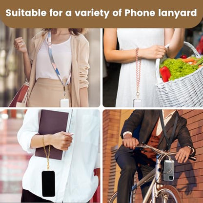 OUTXE Phone Tether Tab Rotatable 360°, 4 Pack Phone Lanyard Patch for Phone Strap Compatible iPhone & Other Cell Phone (White) - color: White