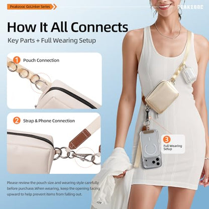 Phone Lanyard with Wallet, Adjustable Crossbody Phone Strap(Beige) - color: Beige