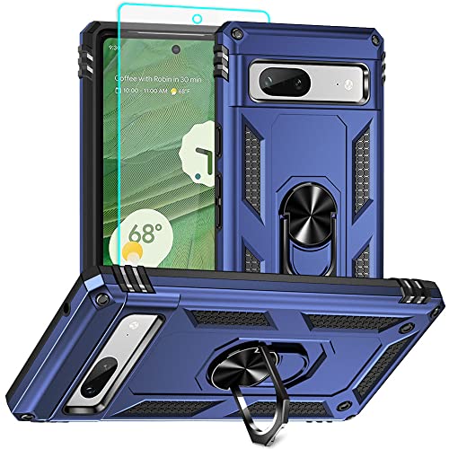 for Pixel 7a Case, Google Pixel 7A Phone Case with HD Screen Protector, [Military Grade 16ft. Drop Tested] Ring Shockproof Protective Phone Case for Google Pixel 7a,Blue - color: Blue, size: Google Pixel 7a Case