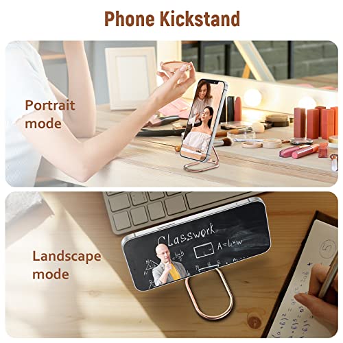 Phone Ring Holder Finger Kickstand 360°Rotation Cellphone Back Grip Foldable Cell Phone Stand for Desk Compatible with iPhone iPad Smartphones Tablets (Hollow Rosegold) - color: Hollow RoseGold