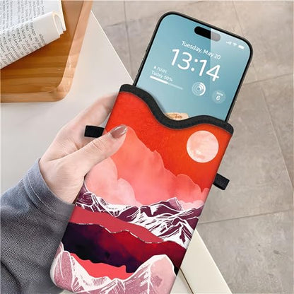 Men Women Phone Sleeve Pouch Case Bag with Crossbody Strap/Neck Lanyard for iPhone 17/16/15 Pro Max, Air, 16/15 Plus, 16e; Red - color: Red