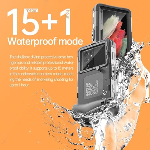 Hllhunkhe Universal Underwater Phone Case for Snorkeling, Professional Diving Waterproof Phone Case for iPhone 7-17 Pro/Pro Max/Plus/Mini, Galaxy S10-S25 Ultra/Plus and Most Phones,Black - color: Black