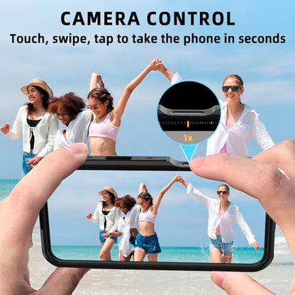 Waterproof Clear Case for iPhone16 Plus, IP68 Magnetic DropProof, BlackSide - size: iPhone 16 Plus 6.7 inch