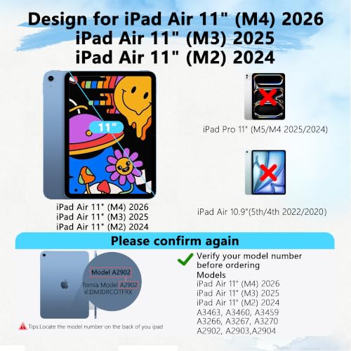 3 Pack Paper Screen Protector for iPad Air 11" M2-M4 2024-2026+2 Pencil Tip - size: Air 11" M4/M3/M2 2026/2025/2024