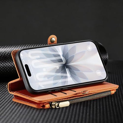 Defencase for iPhone 17 Wallet Case with RFID Blocking Card Holder, Orange - color: Orange