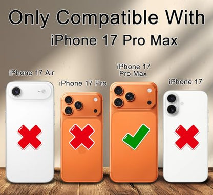 for iPhone 17 Pro Max Case with 2 Camera Lens Protector & 2 Screen Protector, Heavy Duty Full Body Protective Phone Case 6.9" (Pink Blue) - color: 17 Pro Max-PinkBlue