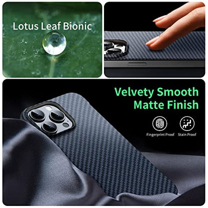 GRECAZO Magnetic Case for iPhone 15 Pro, Compatible with MagSafe, Black | Carbon Fiber Style Texture, Frameless Frosted Soft-Touch Hard PC Cover, Ultra Thin Slim Fit Lightweight Minimalist, 6.1 Inch - size: iPhone 15 Pro