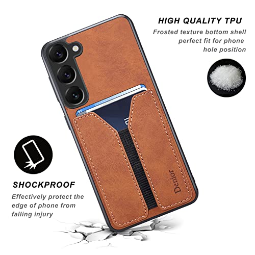 Kowauri for Samsung Galaxy S23 Case,PU Leather Wallet Case with Credit Card Slot Holder Ultra Slim Protector Case for Samsung Galaxy S23 5G (Brown) - color: Brown