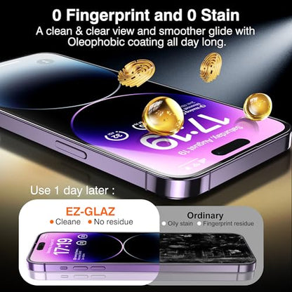 EZ-GLAZ-4+2 Pack for iPhone 14 Pro Privacy Screen Protector (6.1") - size: iPhone 14 Pro