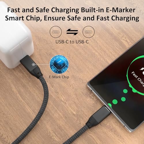 USB C to USB C Cable 100W 0.6FT 2Pack, Short USB C 3.2 Gen 2X2 20Gbps Cable - color: Black, size: 0.6FT(2PACK)