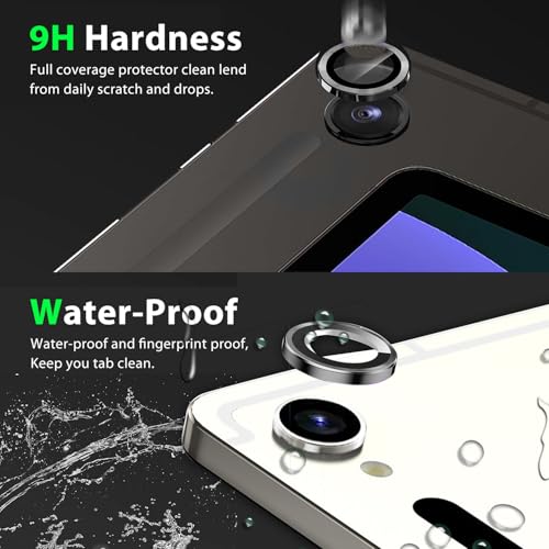 Zeking 2 Set for Samsung Galaxy Tab S10 FE Camera Lens Protector - color: Black