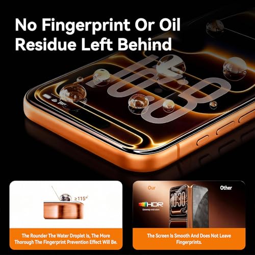 4 Pack for iPhone 16 Plus Screen Protector 6.7 Inch Tempered Glass Optional with Installation Frame [9H Hardness][Full Coverage][Bubble Free] - size: iPhone 14ProMax