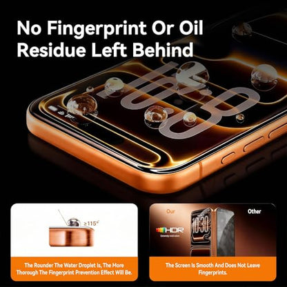 4 Pack for iPhone 16 Plus Screen Protector 6.7 Inch Tempered Glass Optional with Installation Frame [9H Hardness][Full Coverage][Bubble Free] - size: iPhone 14ProMax