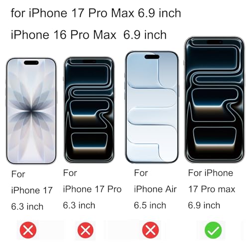 2 Pack Anti-Blue Privacy Tempered Glass for iPhone 17 Pro Max/iPhone 16 Pro Max Anti-Spy Screen Protector Film Gradient Blue 6.9 inch - size: For iPhone 17 Pro Max / 16 Pro Max