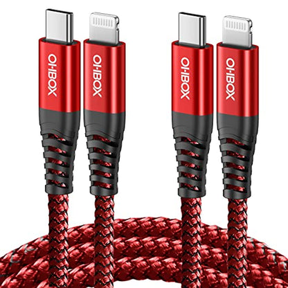 iPhone Fast Charger Cable [MFi Certified] USBC Lightning Cable 6FT, 2 Pack - color: Red, size: 6FT, style: USB-C to Lightning Cable