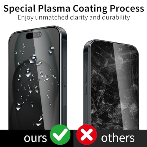 3 Pack Privacy Screen Protector for iPhone 15 Plus/16 Plus/15 Pro Max, 9H Hardness Double Shatterproof Anti-Spy Tempered Glass Film, Easy Installation - size: iPhone 15 Plus/16 Plus/15 Pro Max