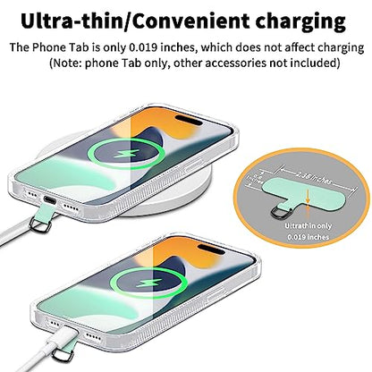 TACOMEGE Phone Tether Tab for iPhone, Cell Phone Lanyard Patch, Phone Strap Replacement Part for All Full Phone Cases - color: Green