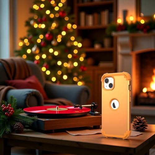 IDweel for iPhone 15 Case with Screen Protector,Luxury 3 in 1 Shockproof Slim Fit Hybrid Heavy Duty Protection Glitter Hard PC Cover Soft Silicone Bumper Full Body Case,Sundial Yellow - color: Sundial Yellow